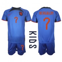 Echipament fotbal Olanda Steven Bergwijn #7 Tricou Deplasare Mondial 2022 pentru copii maneca scurta (+ Pantaloni scurti)